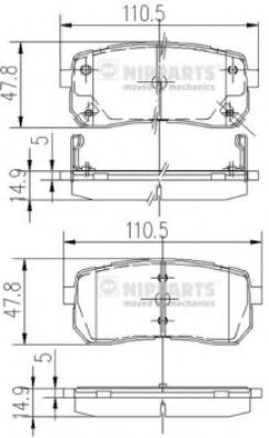 NIPPARTS N3610308 Тормозные колодки для HYUNDAI IX55 (Хендай Их55) NIPPARTS N3610308 Тормозные колодки для HYUNDAI IX55 (Хендай Их55)