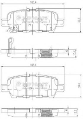 NIPPARTS N3611051 Тормозные колодки для SUZUKI GRAND NOMADE II (Сузуки Гранд номадэ 2) NIPPARTS N3611051 Тормозные колодки для SUZUKI GRAND NOMADE II (Сузуки Гранд номадэ 2)