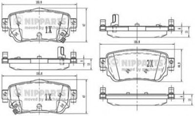 NIPPARTS N3611060 Тормозные колодки для NISSAN QASHQAI 2 (Ниссан Кашкай 2)