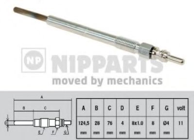 NIPPARTS N5712026 Свеча накаливания для TOYOTA AYGO (Тойота/тоета Аъго) NIPPARTS N5712026 Свеча накаливания для TOYOTA AYGO (Тойота/тоета Аъго)