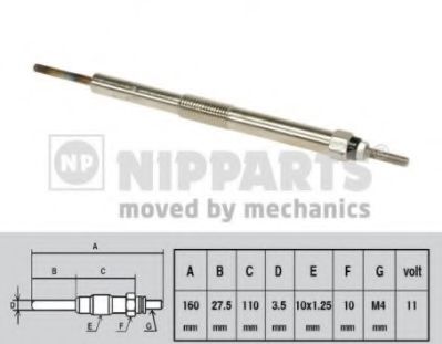 NIPPARTS N5712027 Свеча накаливания для TOYOTA YARIS (Тойота/тоета Ярис) NIPPARTS N5712027 Свеча накаливания для TOYOTA YARIS (Тойота/тоета Ярис)