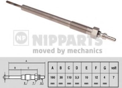 NIPPARTS N5713017 Свеча накаливания для MITSUBISHI LANCER (Митсубиши/митсубиси Ланcэр) NIPPARTS N5713017 Свеча накаливания для MITSUBISHI LANCER (Митсубиши/митсубиси Ланcэр)
