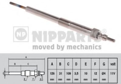 NIPPARTS N5714003 Свеча накаливания для HONDA CIVIC IX (Хонда Цивик 9) NIPPARTS N5714003 Свеча накаливания для HONDA CIVIC IX (Хонда Цивик 9)