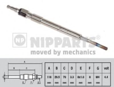 NIPPARTS N5715018 Свеча накаливания для MITSUBISHI GRANDIS (Митсубиши/митсубиси Грандис) NIPPARTS N5715018 Свеча накаливания для MITSUBISHI GRANDIS (Митсубиши/митсубиси Грандис)