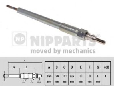 NIPPARTS N5715019 Свеча накаливания для MITSUBISHI LANCER (Митсубиши/митсубиси Ланcэр) NIPPARTS N5715019 Свеча накаливания для MITSUBISHI LANCER (Митсубиши/митсубиси Ланcэр)