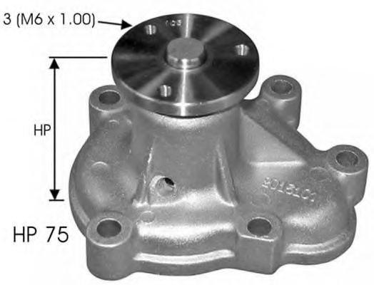 MGA W834 Водяной насос для OPEL MERIVA B (Опель Мерива б)