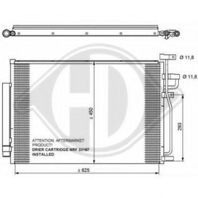 DIEDERICHS 8187000 Конденсатор, кондиционер для CHEVROLET CAPTIVA (Шевроле Каптива) DIEDERICHS 8187000 Конденсатор, кондиционер для CHEVROLET CAPTIVA (Шевроле Каптива)