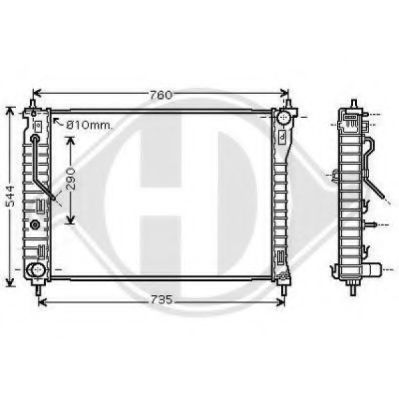 DIEDERICHS 8187006 Радиатор, охлаждение двигателя для CHEVROLET CAPTIVA (Шевроле Каптива) DIEDERICHS 8187006 Радиатор, охлаждение двигателя для CHEVROLET CAPTIVA (Шевроле Каптива)