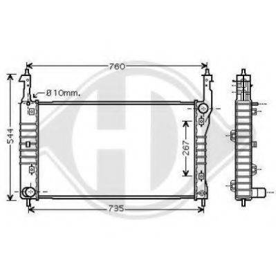 DIEDERICHS 8187007 Радиатор, охлаждение двигателя для CHEVROLET CAPTIVA (Шевроле Каптива) DIEDERICHS 8187007 Радиатор, охлаждение двигателя для CHEVROLET CAPTIVA (Шевроле Каптива)