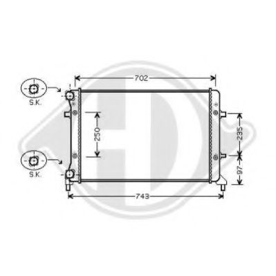 DIEDERICHS 8221407 Радиатор, охлаждение двигателя для SEAT ALTEA (Сеат Алтэа) DIEDERICHS 8221407 Радиатор, охлаждение двигателя для SEAT ALTEA (Сеат Алтэа)