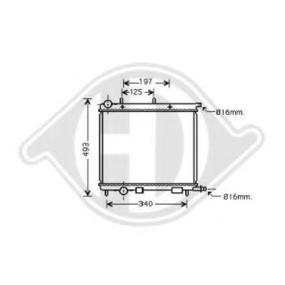 DIEDERICHS 8400505 Радиатор, охлаждение двигателя для PEUGEOT (Пежо) DIEDERICHS 8400505 Радиатор, охлаждение двигателя для PEUGEOT (Пежо)