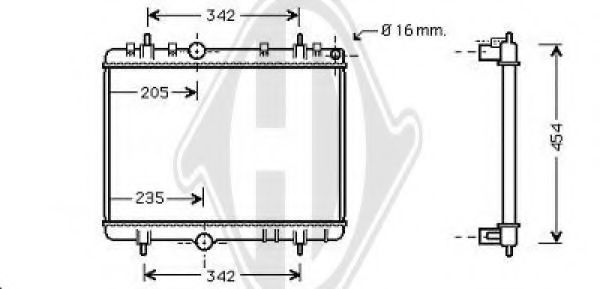 DIEDERICHS 8407205 Радиатор, охлаждение двигателя для CITROëN (Cитроëн) DIEDERICHS 8407205 Радиатор, охлаждение двигателя для CITROëN (Cитроëн)