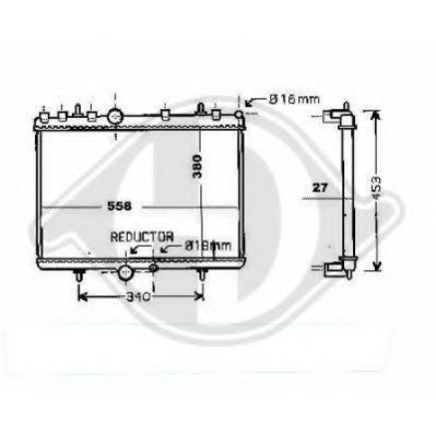 DIEDERICHS 8424306 Радиатор, охлаждение двигателя для PEUGEOT 407 (Пежо 407) DIEDERICHS 8424306 Радиатор, охлаждение двигателя для PEUGEOT 407 (Пежо 407)