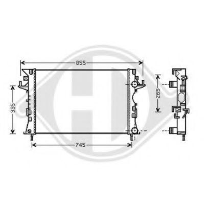 DIEDERICHS 8447304 Радиатор, охлаждение двигателя для RENAULT LAGUNA II (Рено Лагуна 2) DIEDERICHS 8447304 Радиатор, охлаждение двигателя для RENAULT LAGUNA II (Рено Лагуна 2)