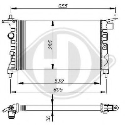 DIEDERICHS 8502737 Радиатор, охлаждение двигателя для OPEL (Опель) DIEDERICHS 8502737 Радиатор, охлаждение двигателя для OPEL (Опель)