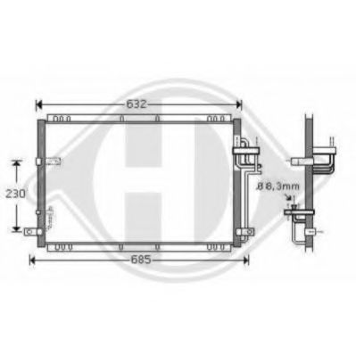 DIEDERICHS 8653600 Конденсатор, кондиционер для KIA CARENS II (Киа Каренс 2) DIEDERICHS 8653600 Конденсатор, кондиционер для KIA CARENS II (Киа Каренс 2)