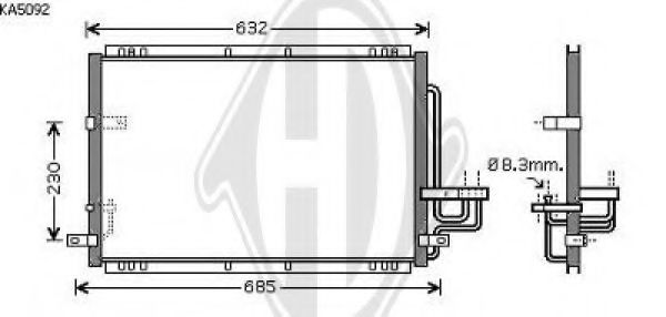 DIEDERICHS 8653602 Конденсатор, кондиционер для KIA CARENS II (Киа Каренс 2) DIEDERICHS 8653602 Конденсатор, кондиционер для KIA CARENS II (Киа Каренс 2)