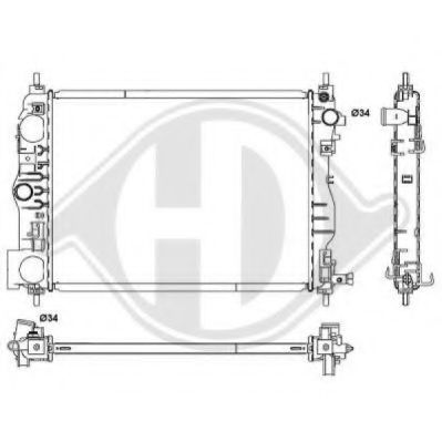 DIEDERICHS 8658105 Радиатор, охлаждение двигателя для KIA SEDONA III (Киа Сэдона 3)