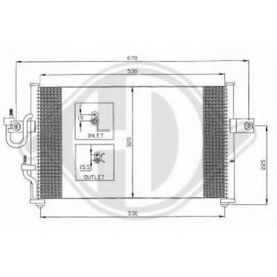 DIEDERICHS 8683000 Конденсатор, кондиционер для HYUNDAI EXCEL (Хендай Эxcэл) DIEDERICHS 8683000 Конденсатор, кондиционер для HYUNDAI EXCEL (Хендай Эxcэл)