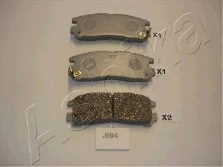 ASHIKA 51-05-594 Тормозные колодки для MITSUBISHI GALANT V (Митсубиши/митсубиси Галант 5) ASHIKA 51-05-594 Тормозные колодки для MITSUBISHI GALANT V (Митсубиши/митсубиси Галант 5)