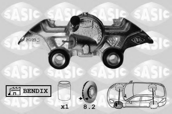 SASIC SCA4034 Тормозной суппорт для RENAULT TWINGO I (Рено Твинго 1)