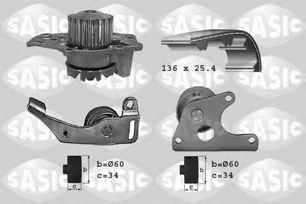 SASIC 3900001 Комплект ремня ГРМ для PEUGEOT 309 II (Пежо 309 2) SASIC 3900001 Комплект ремня ГРМ для PEUGEOT 309 II (Пежо 309 2)