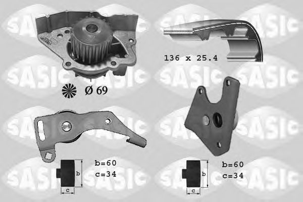 SASIC 3900004 Комплект ремня ГРМ для PEUGEOT EXPERT (Пежо Эxпэрт) SASIC 3900004 Комплект ремня ГРМ для PEUGEOT EXPERT (Пежо Эxпэрт)