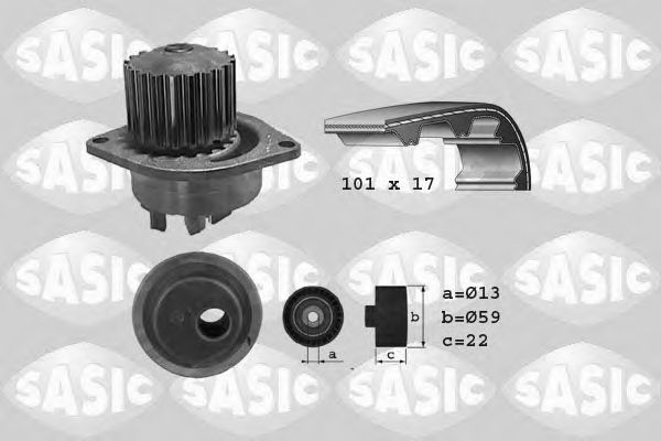 SASIC 3900019 Комплект ремня ГРМ для PEUGEOT 206 (Пежо 206) SASIC 3900019 Комплект ремня ГРМ для PEUGEOT 206 (Пежо 206)