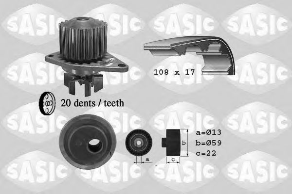 SASIC 3900021 Комплект ремня ГРМ для PEUGEOT 206 (Пежо 206) SASIC 3900021 Комплект ремня ГРМ для PEUGEOT 206 (Пежо 206)