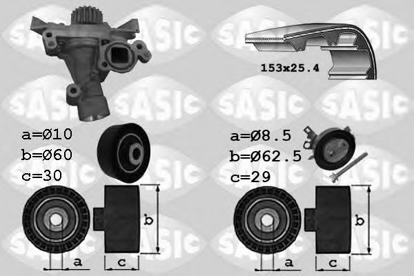 SASIC 3900029 Комплект ремня ГРМ для PEUGEOT 407 (Пежо 407) SASIC 3900029 Комплект ремня ГРМ для PEUGEOT 407 (Пежо 407)