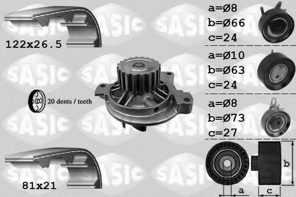SASIC 3906052 Комплект ремня ГРМ для VOLVO (Вольво) SASIC 3906052 Комплект ремня ГРМ для VOLVO (Вольво)