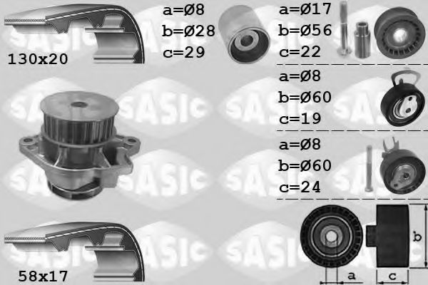 SASIC 3906060 Комплект ремня ГРМ для SEAT IBIZA V (Сеат Ибица 5) SASIC 3906060 Комплект ремня ГРМ для SEAT IBIZA V (Сеат Ибица 5)