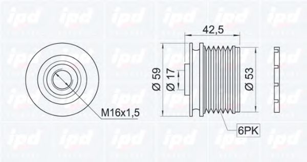 IPD 15-3357 Механизм свободного хода генератора для NISSAN NV200 / EVALIA (Ниссан Нv200 / эvалиа) IPD 15-3357 Механизм свободного хода генератора для NISSAN NV200 / EVALIA (Ниссан Нv200 / эvалиа)