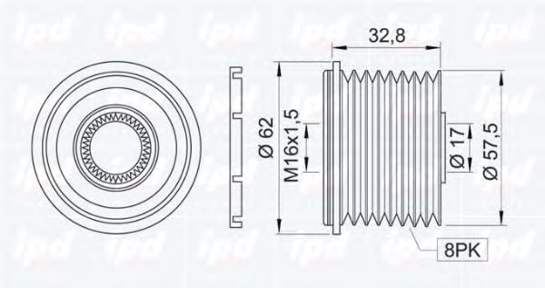 IPD 15-3194 Механизм свободного хода генератора для MERCEDES-BENZ ATEGO 2 (Мэрcэдэс-бэнз Атэго 2) IPD 15-3194 Механизм свободного хода генератора для MERCEDES-BENZ ATEGO 2 (Мэрcэдэс-бэнз Атэго 2)