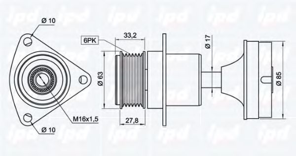 IPD 15-3499 Механизм свободного хода генератора для FORD TRANSIT CONNECT (Форд Трансит cоннэcт) IPD 15-3499 Механизм свободного хода генератора для FORD TRANSIT CONNECT (Форд Трансит cоннэcт)