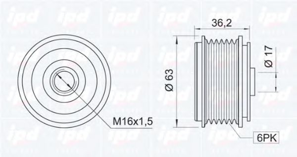 IPD 15-3279 Механизм свободного хода генератора для JAGUAR X-TYPE (Ягуар X-тъпэ) IPD 15-3279 Механизм свободного хода генератора для JAGUAR X-TYPE (Ягуар X-тъпэ)