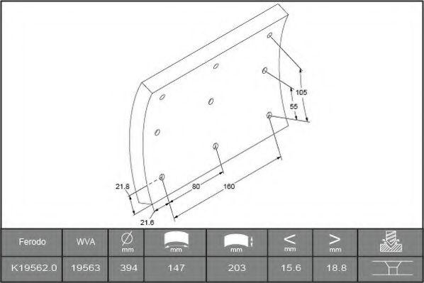 ABEX B2083932 Комплект тормозных башмаков, барабанные тормоза 