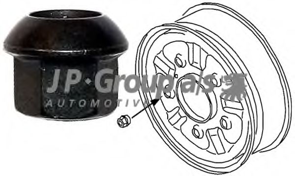 JP GROUP 1160400600 Гайка крепления колеса передний мост для VOLKSWAGEN T3 CARAVELLE (Фольксваген Т3 cараvэллэ) JP GROUP 1160400600 Гайка крепления колеса передний мост для VOLKSWAGEN T3 CARAVELLE (Фольксваген Т3 cараvэллэ)