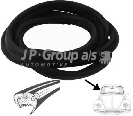 JP GROUP 8185901106 Прокладка, ветровое стекло для VOLKSWAGEN COCCINELLE (Фольксваген Cоccинэллэ) JP GROUP 8185901106 Прокладка, ветровое стекло для VOLKSWAGEN COCCINELLE (Фольксваген Cоccинэллэ)