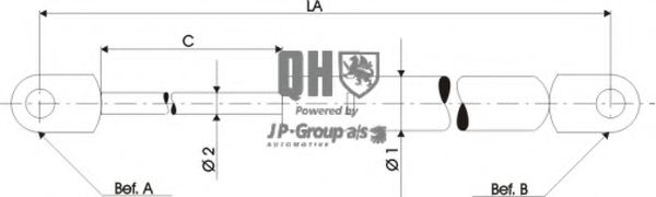 JP GROUP 1181212909 Газовая пружина, крышка багажник для VOLKSWAGEN CADDY I (Фольксваген Cаддъ и) JP GROUP 1181212909 Газовая пружина, крышка багажник для VOLKSWAGEN CADDY I (Фольксваген Cаддъ и)