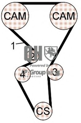 JP GROUP 4112103519 Комплект ремня ГРМ для PEUGEOT 207 (Пежо 207) JP GROUP 4112103519 Комплект ремня ГРМ для PEUGEOT 207 (Пежо 207)