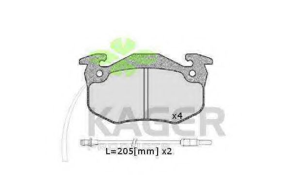 KAGER 35-0110 Тормозные колодки для RENAULT SUPER 5 (Рено Супэр 5) KAGER 35-0110 Тормозные колодки для RENAULT SUPER 5 (Рено Супэр 5)