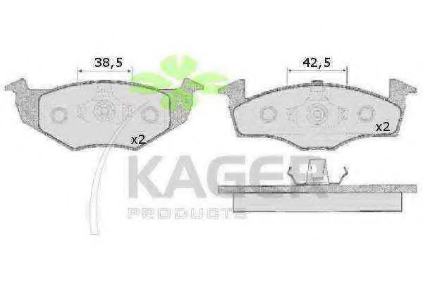 KAGER 35-0184 Тормозные колодки для VOLKSWAGEN (Фольксваген) KAGER 35-0184 Тормозные колодки для VOLKSWAGEN (Фольксваген)
