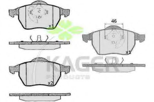 KAGER 35-0215 Тормозные колодки для VOLKSWAGEN (Фольксваген) KAGER 35-0215 Тормозные колодки для VOLKSWAGEN (Фольксваген)