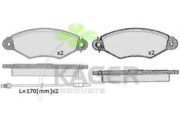 KAGER 35-0510 Тормозные колодки для RENAULT KANGOO (Рено Кангу) KAGER 35-0510 Тормозные колодки для RENAULT KANGOO (Рено Кангу)