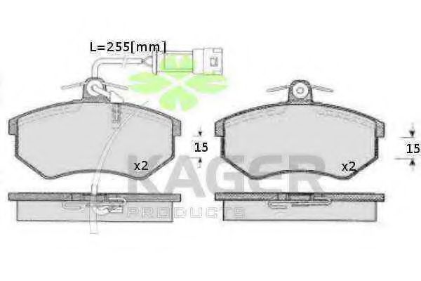 KAGER 35-0637 Тормозные колодки для AUDI 90 (Ауди 90) KAGER 35-0637 Тормозные колодки для AUDI 90 (Ауди 90)