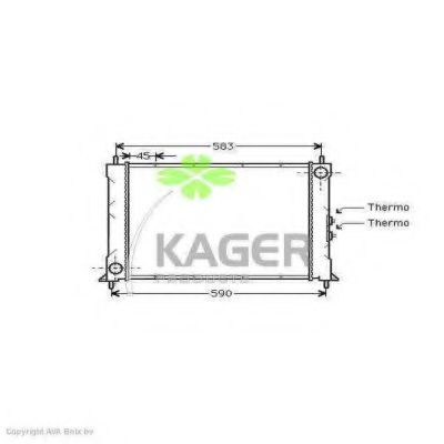 KAGER 31-0076 Радиатор, охлаждение двигателя для ROVER 400 (Ровер 400) KAGER 31-0076 Радиатор, охлаждение двигателя для ROVER 400 (Ровер 400)