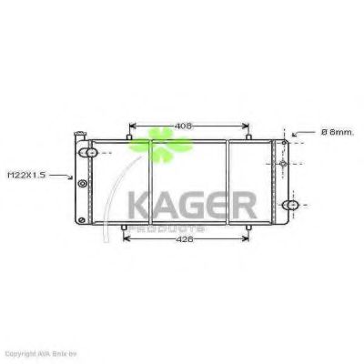 KAGER 31-0839 Радиатор, охлаждение двигателя для PEUGEOT 309 II (Пежо 309 2) KAGER 31-0839 Радиатор, охлаждение двигателя для PEUGEOT 309 II (Пежо 309 2)