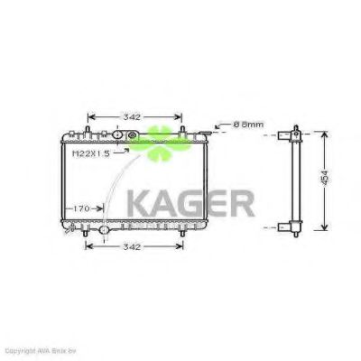 KAGER 31-0873 Радиатор, охлаждение двигателя для PEUGEOT (Пежо) KAGER 31-0873 Радиатор, охлаждение двигателя для PEUGEOT (Пежо)