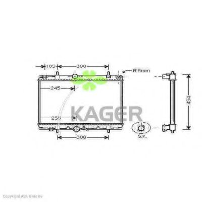 KAGER 31-0874 Радиатор, охлаждение двигателя для PEUGEOT (Пежо) KAGER 31-0874 Радиатор, охлаждение двигателя для PEUGEOT (Пежо)
